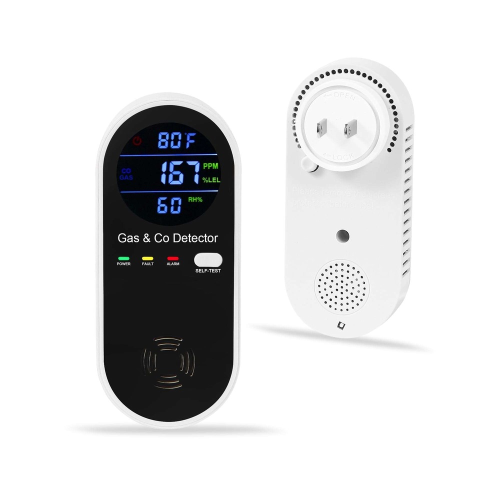 NEW 2 Pack KH158 Carbon Monoxide & Gas Detector Alarm Plug-In CO Sensor HOME/RV
